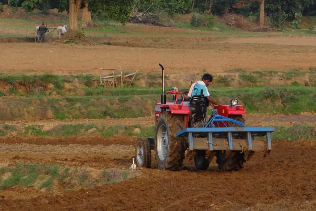 Indian Tractor in the Field