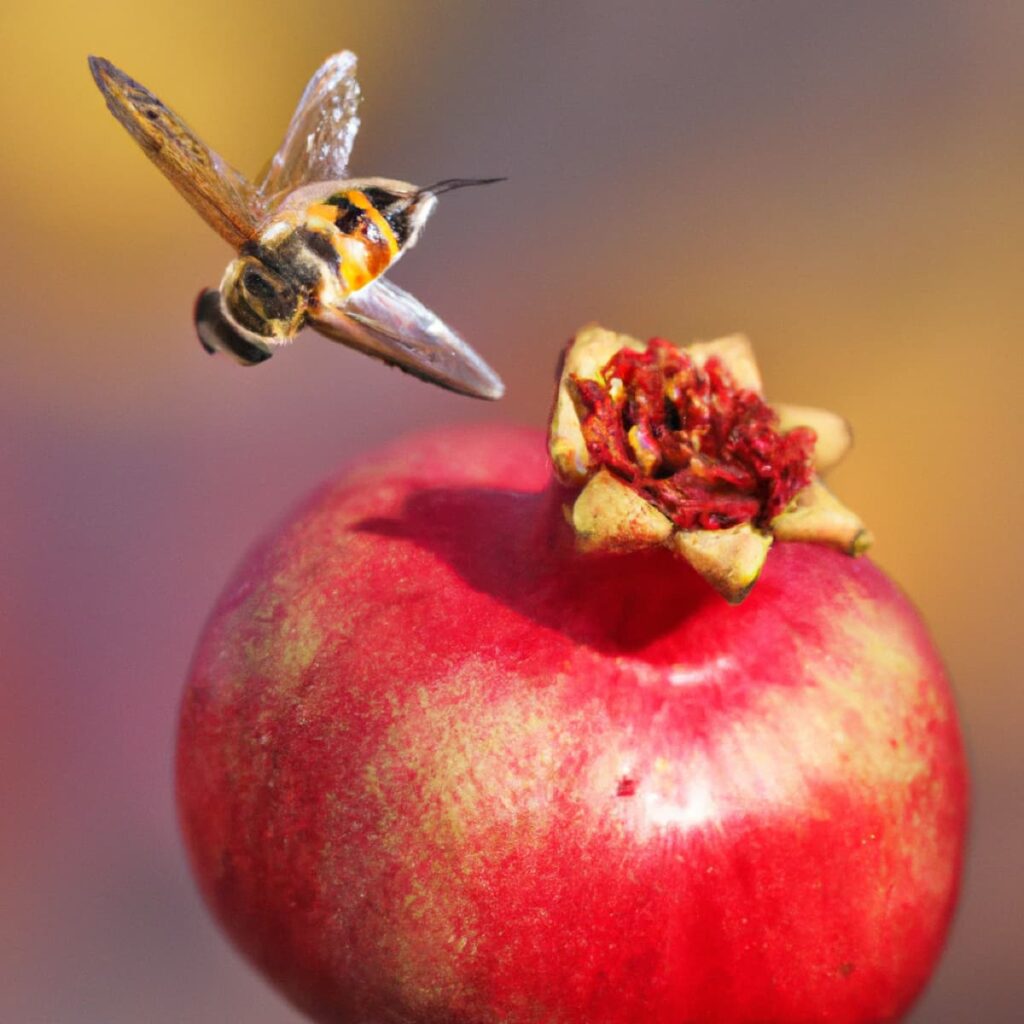 Fruit Fly on Pomegranate 