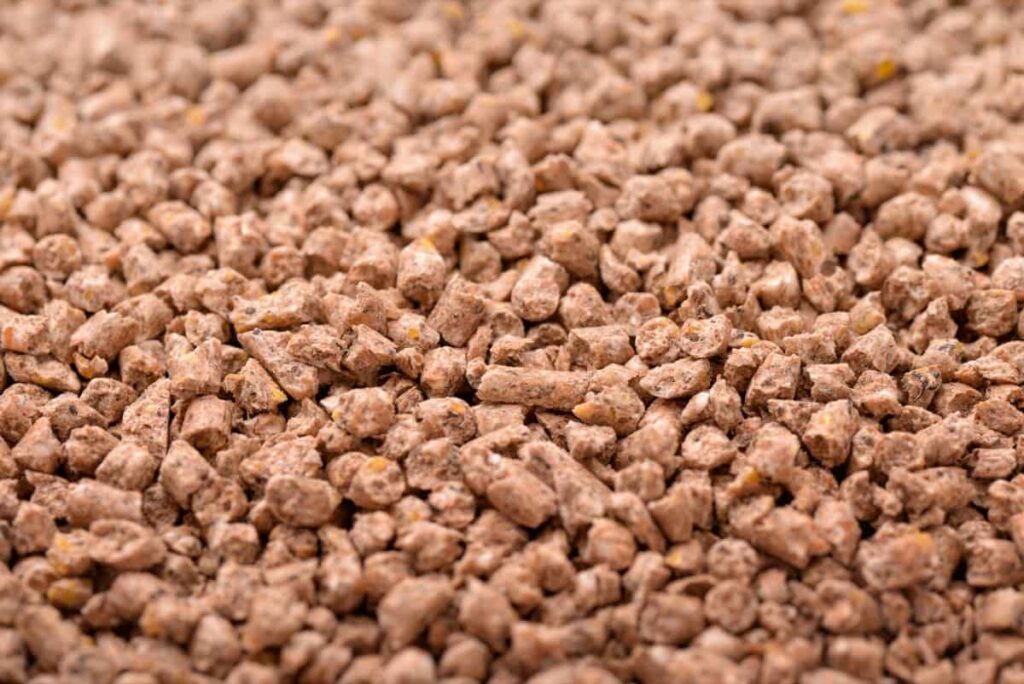 Pile of compound feed pellets 