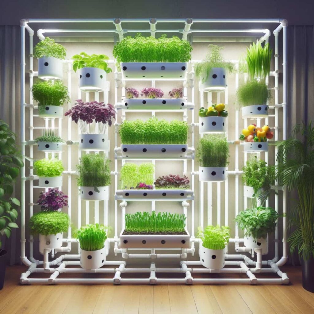 Hydroponic System with Growlights
