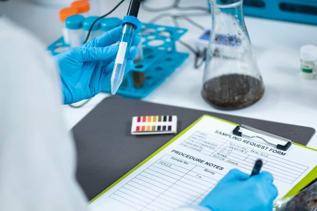 Organic agricultural product quality testing in certified laboratory
